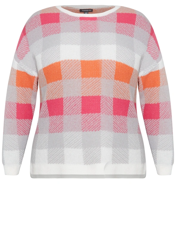 Autograph Long Sleeve Multi Colour Check Jumper, hi-res image number null