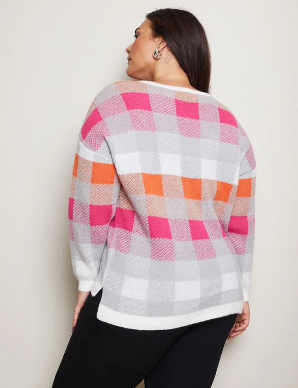 Autograph Long Sleeve Multi Colour Check Jumper, hi-res image number null