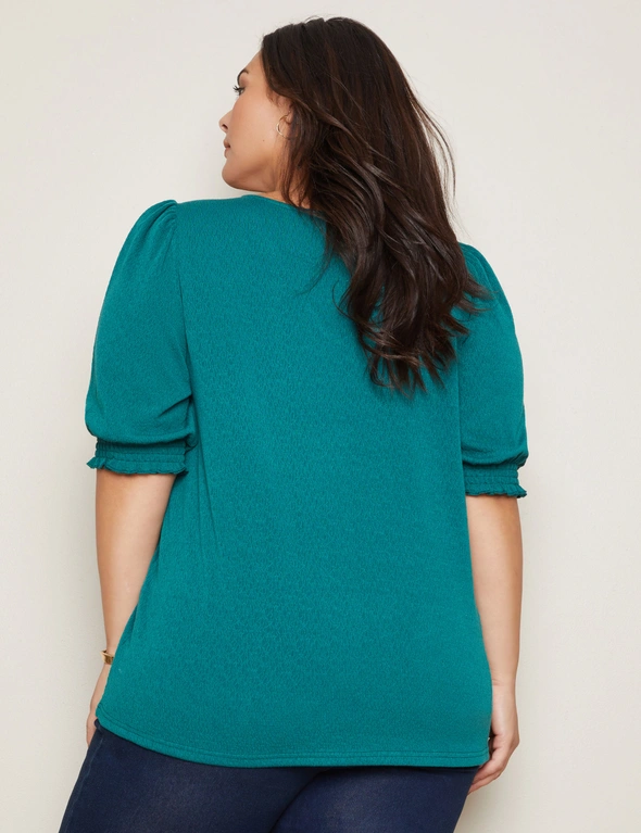 Autograph Elbow Sleeve Texture Knit Top, hi-res image number null