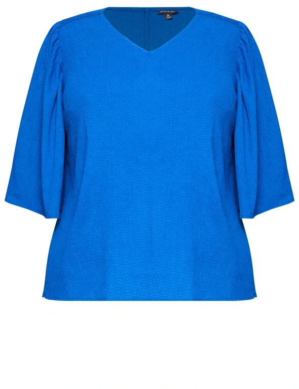 Autograph Long Sleeve Textured Smocked Waist Knit Top, hi-res image number null