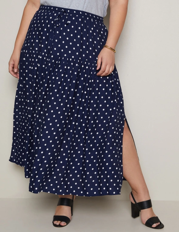 Autograph Midi Tiered Skirt with Side Splits, hi-res image number null
