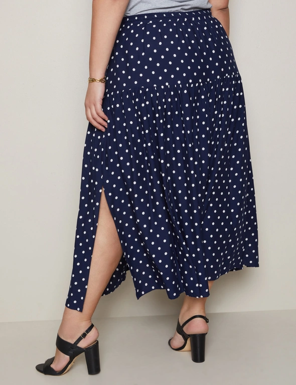 Autograph Midi Tiered Skirt with Side Splits, hi-res image number null