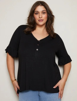 Autograph Frill Sleeve Button Front Top