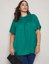Autograph Elbow Sleeve Smocked Front Satin Top, hi-res