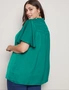 Autograph Elbow Sleeve Smocked Front Satin Top, hi-res