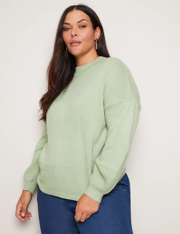 Autograph Long Puff Sleeve Cotton Blend Jumper, hi-res image number null