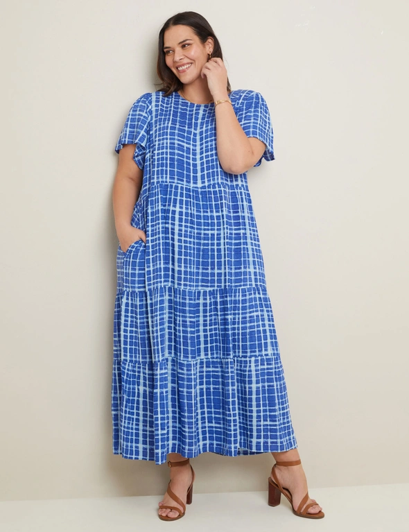 Autograph Short Sleeve Tiered Maxi Dress, hi-res image number null