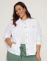 Long Sleeve Linen Blend Denim Style Jacket, hi-res