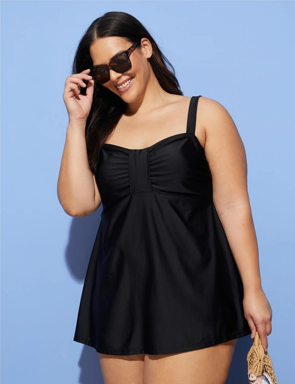 Autograph Rouched Front Swim Dress, hi-res image number null