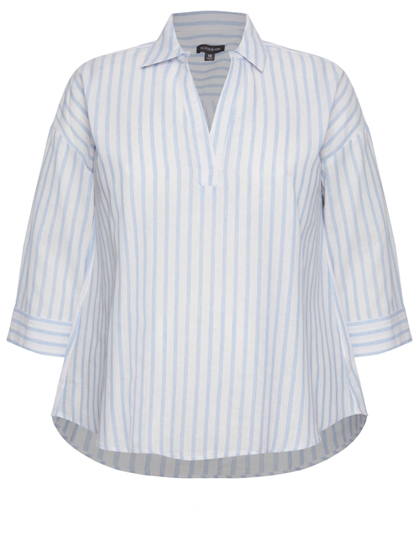 Autograph 3/4 Sleeve Overhead Stripe Shirt, hi-res image number null