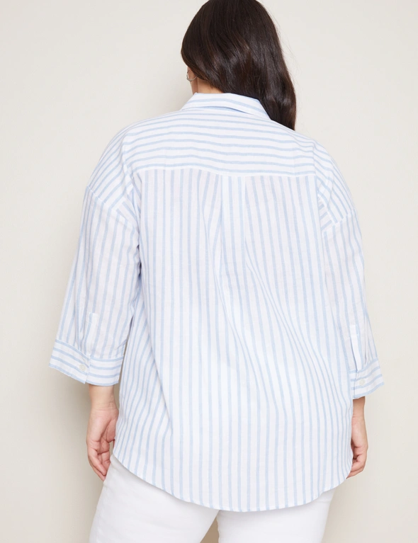 Autograph 3/4 Sleeve Overhead Stripe Shirt, hi-res image number null
