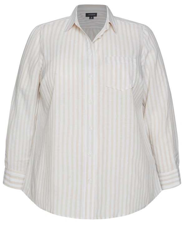 Autograph 3Q Sleeve Linen Blend Shirt, hi-res image number null