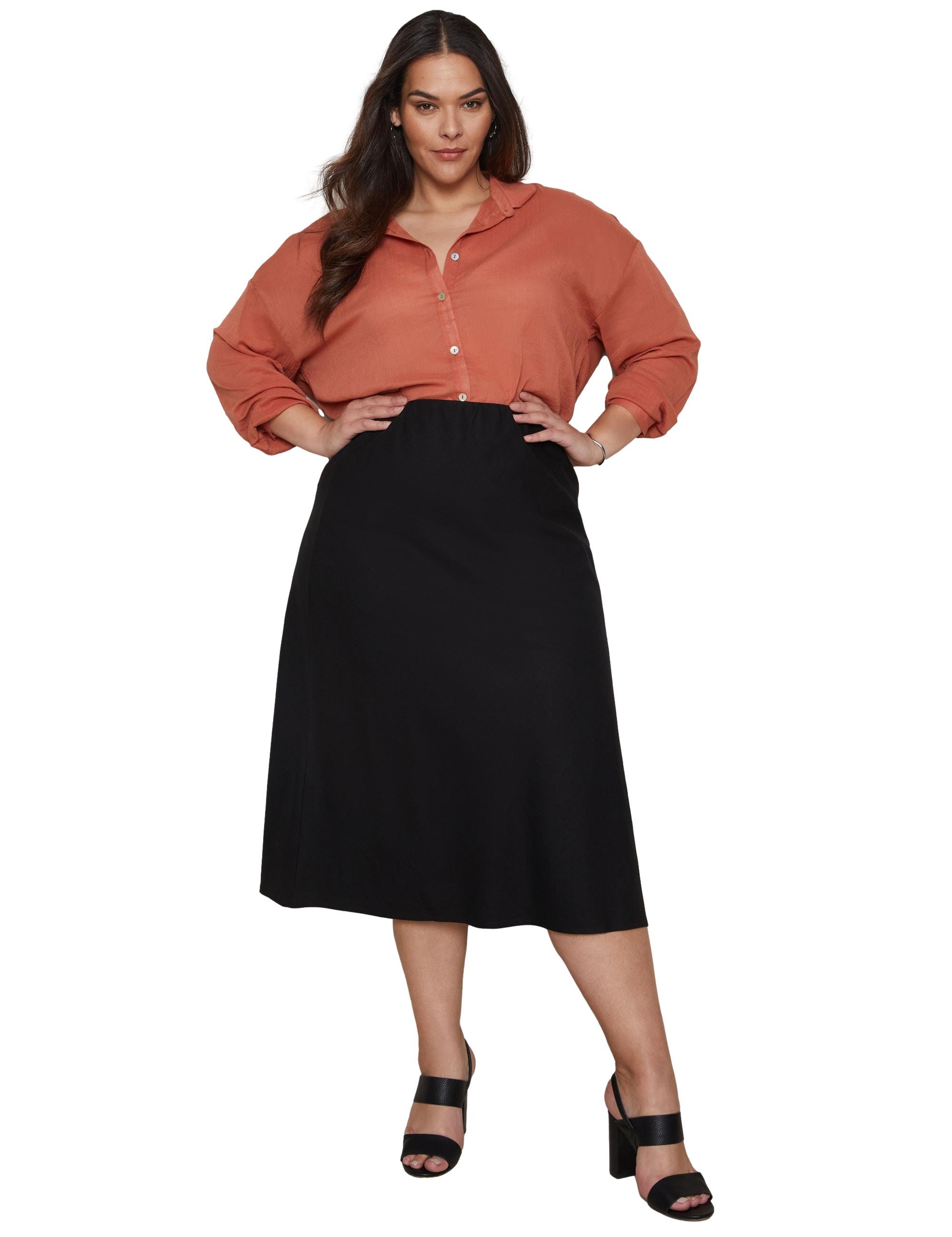 Plus size 2025 black skirt quality