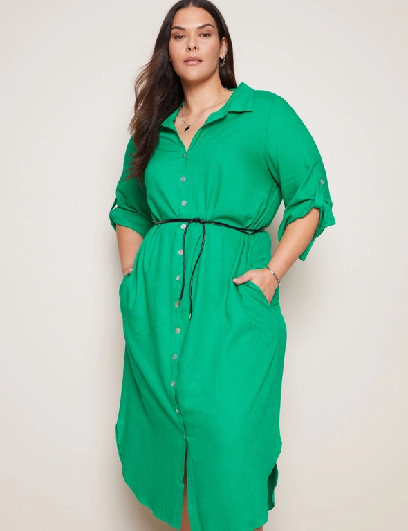 Autograph 3Q Sleeve Belted Shirt Dress, hi-res image number null
