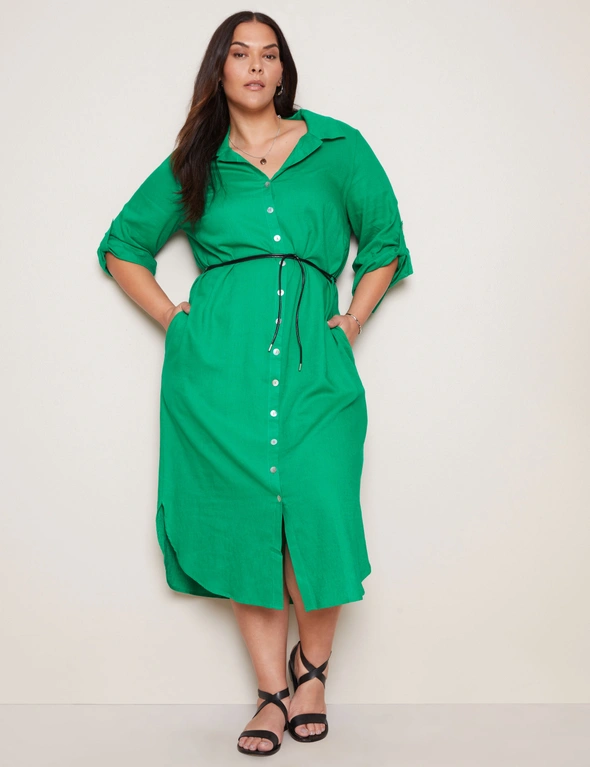 Autograph 3Q Sleeve Belted Shirt Dress, hi-res image number null