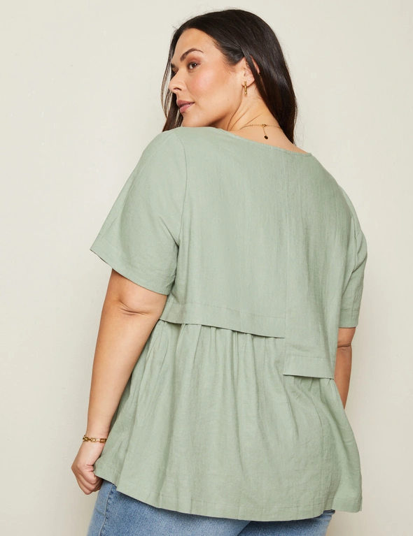 Autograph Short Sleeve Peplum Top, hi-res image number null