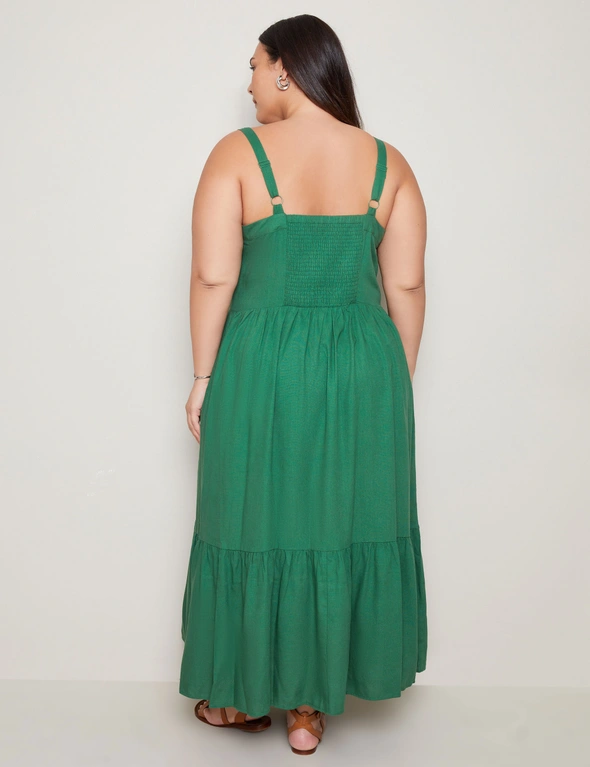 Autograph Sleeveless Tiered Hem Linen Maxi, hi-res image number null