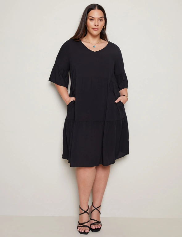 Autograph Tiered Knee Length Dress, hi-res image number null