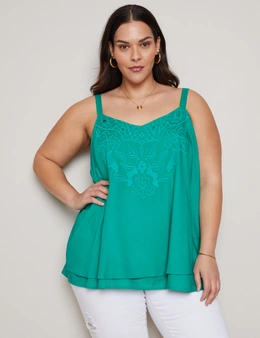 Autograph Strappy Embroidered Cami Woven Top