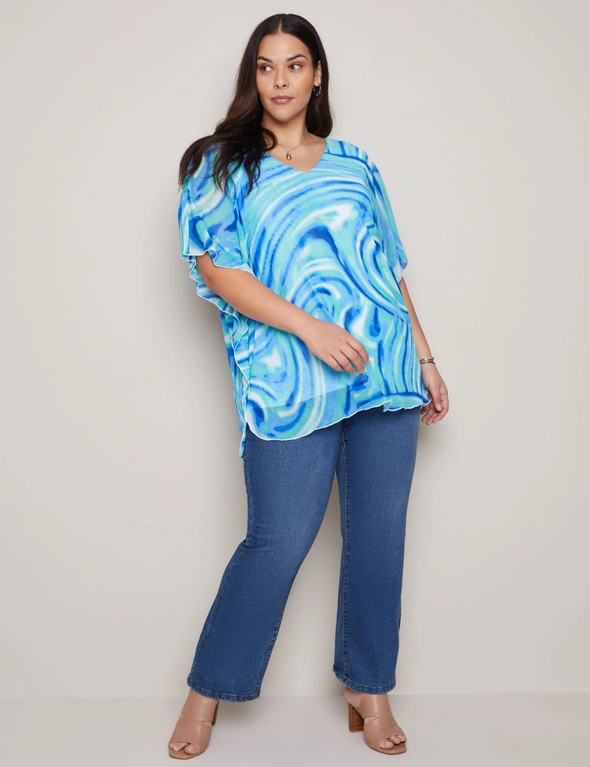 Autograph Mesh Overlay Kaftan Top, hi-res image number null