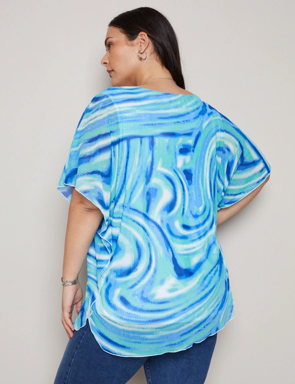 Autograph Mesh Overlay Kaftan Top, hi-res image number null