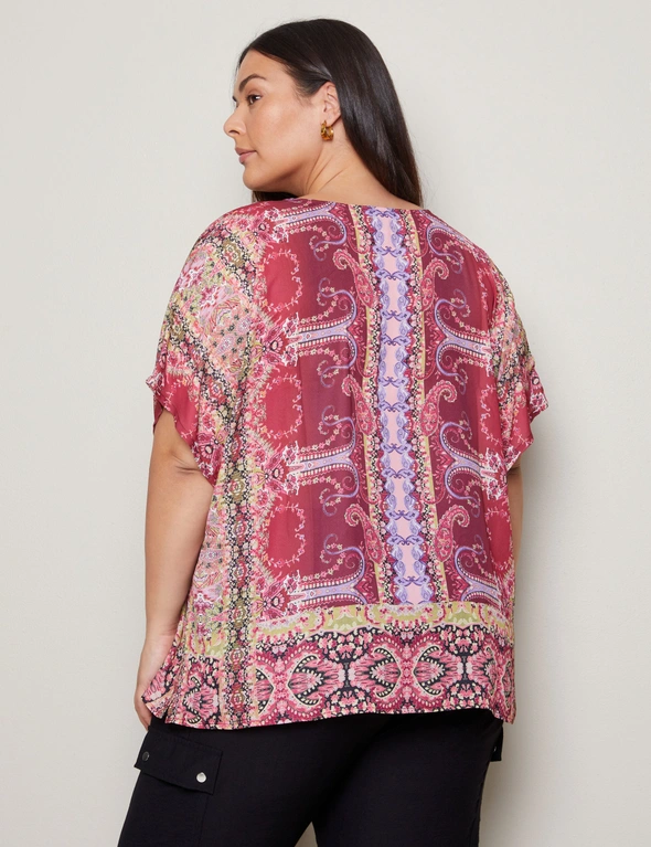 Autograph Elbow Sleeve Printed Party KaftanTop, hi-res image number null