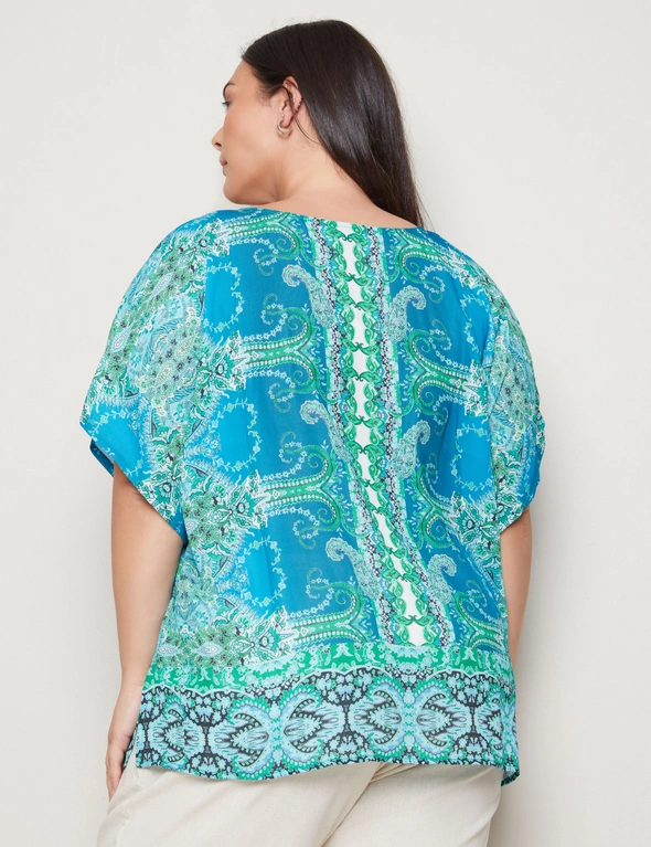 Autograph Elbow Sleeve Printed Party KaftanTop, hi-res image number null