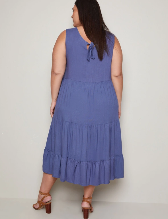 Autograph Sleeveless Tiered Midi Summer Dress, hi-res image number null