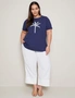 Autograph Short Sleeve Beaded Front Tee, hi-res