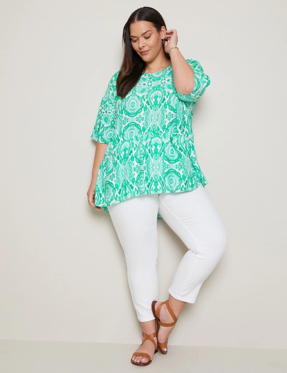 Autograph Elbow Sleeve Peplum Pocket Summer Top, hi-res image number null