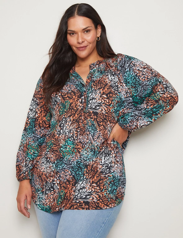Autograph Half Placket Printed Tunic, hi-res image number null