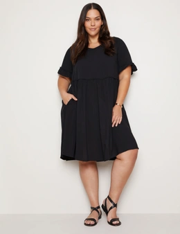 Autograph V Neck Frill Sleeve Over the Knee Woven Dress