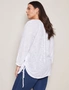 Autograph 3/4 Sleeve Embroidered Party Top, hi-res