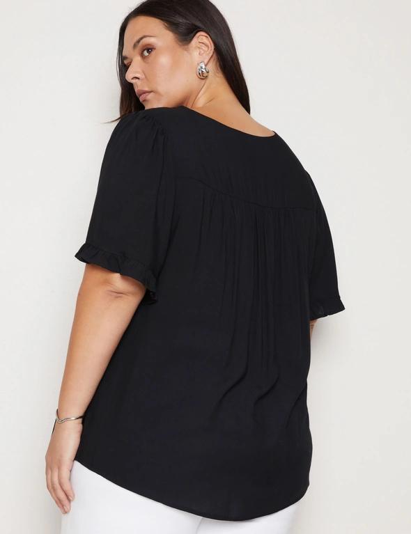 Autograph V Neck Tiered Frill Sleeve Top, hi-res image number null