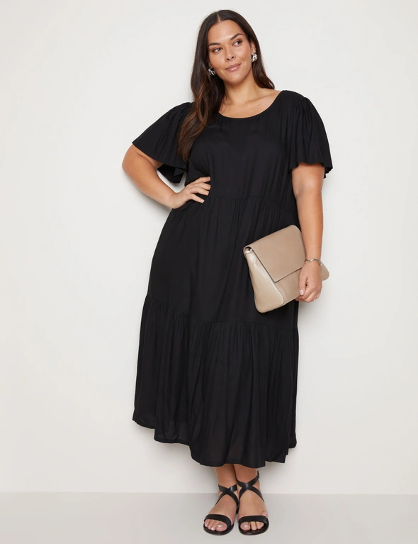 Autograph Tiered Midi Woven Dress, hi-res image number null