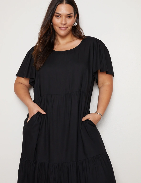 Autograph Tiered Midi Woven Dress, hi-res image number null