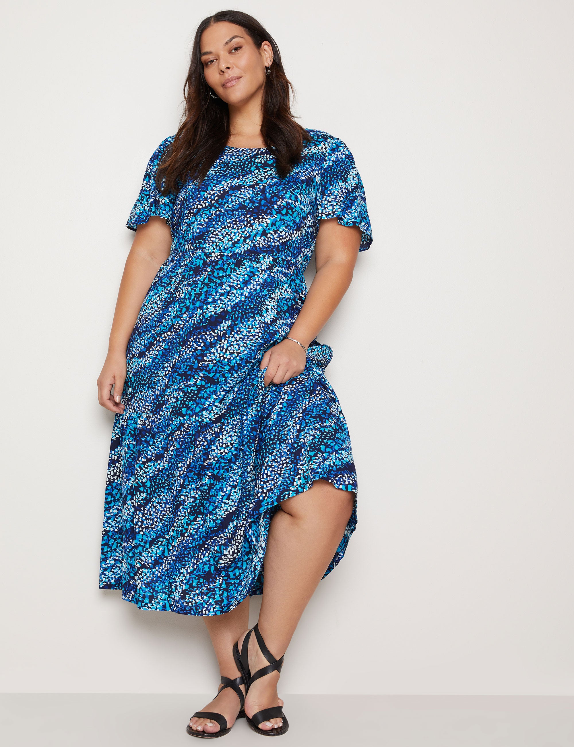 Autograph Tiered Midi Woven Dress | EziBuy Australia