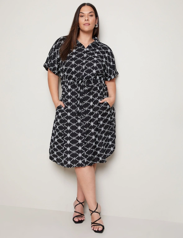 Autograph Short Sleeve Embroidered Summer Dress, hi-res image number null