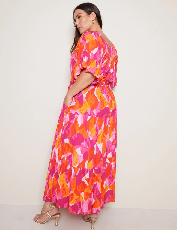 Autograph Elbow Sleeve Shirred Neck Maxi Dress, hi-res image number null