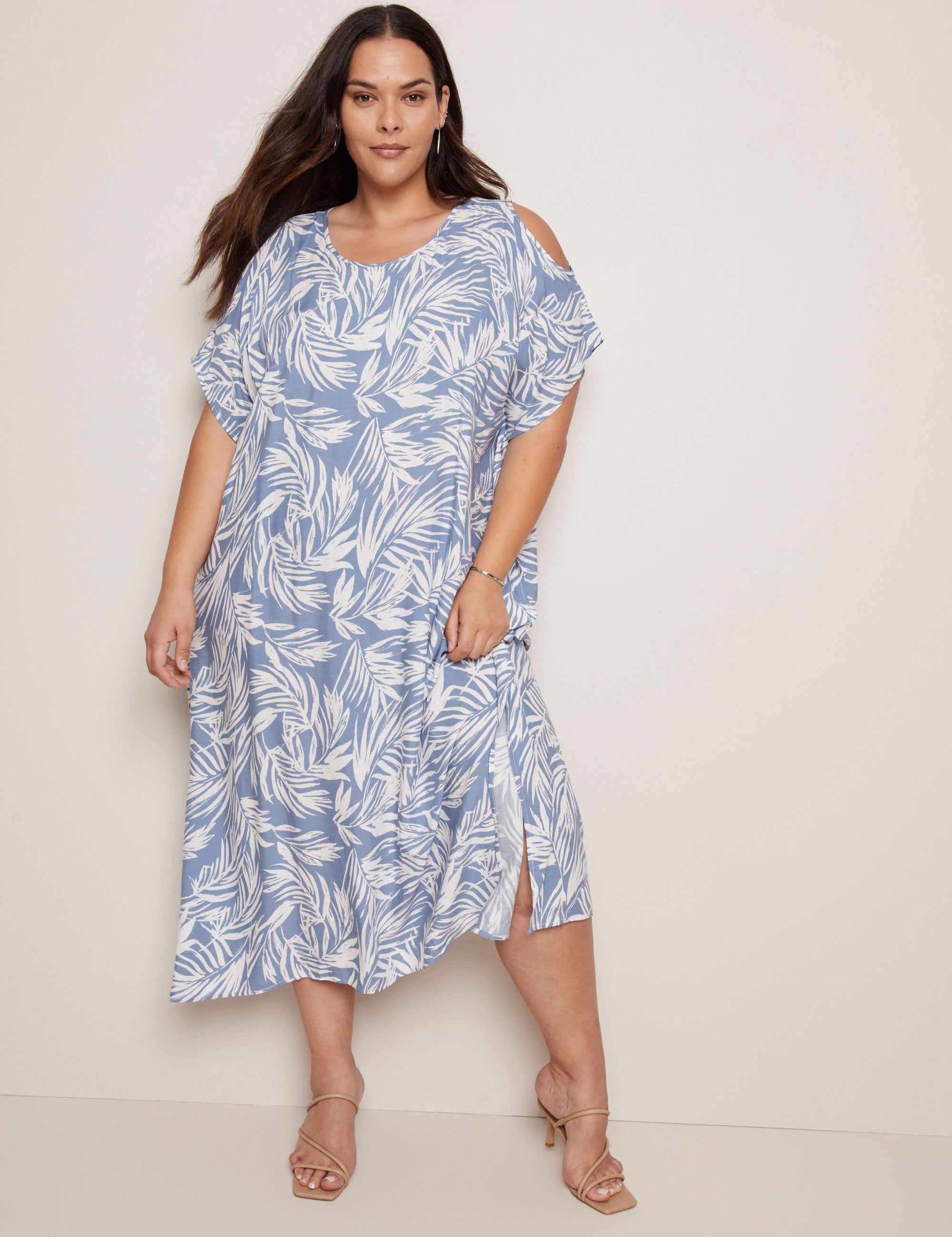 Autograph Cold Shoulder Midi Kaftan Dress | EziBuy Australia