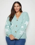 Autograph Long Sleeve Button Front Novelty Knit Cardigan, hi-res