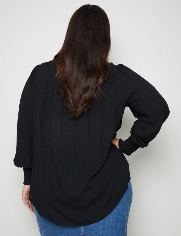 Autograph Long Sleeve Cuff Peasant Top, hi-res image number null