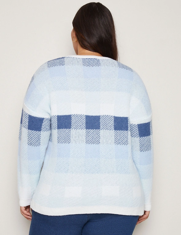 Autograph Long Sleeve Check Knit Jumper, hi-res image number null
