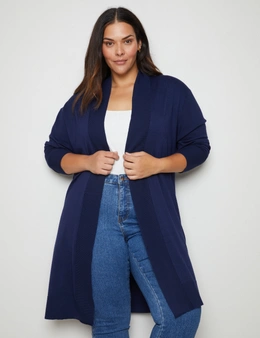 Women's Plus Size Longline Grey Cardigan