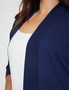 Autograph Long Sleeve Long Line Ribbed Detail Light Weight Knit Cardigan, hi-res
