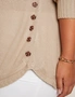 Autograph Long Sleeve Button Side Curved Hem Textured Knit Jumper, hi-res