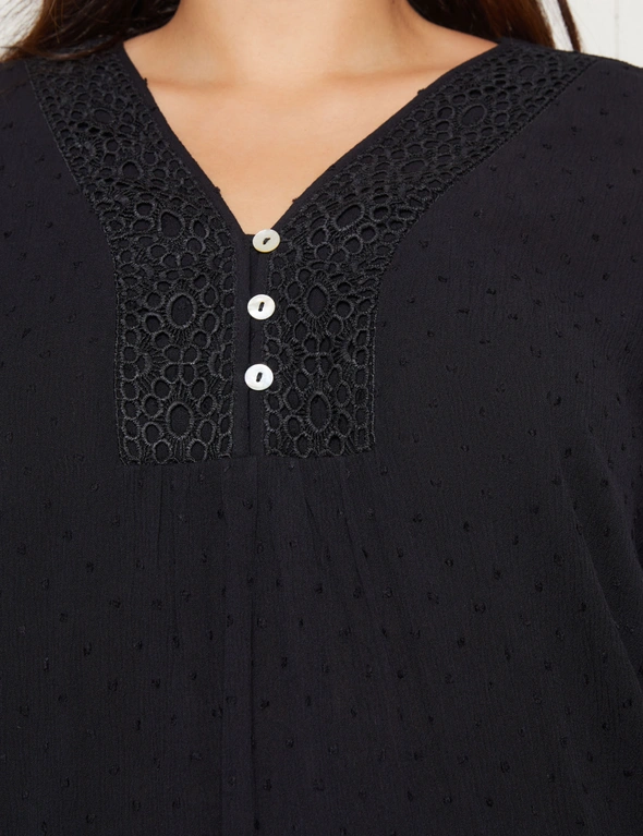 Autograph Lace Trim Tiered Tunic, hi-res image number null