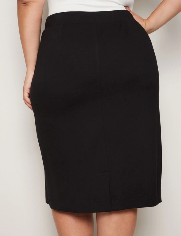 Autograph Ponte Knee Length Work Skirt, hi-res image number null