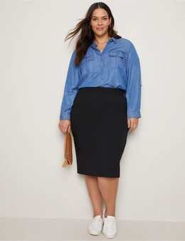 Autograph Knee Length Two-Way Stretch Work Skirt