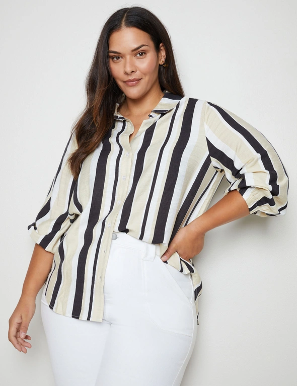 Autograph Long Sleeve Varigated Stripe Top, hi-res image number null